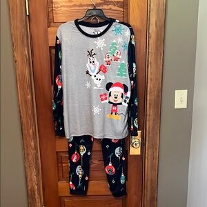 Disney Pajamas Lounge Set NWT Olaf Mickey Unisex See Measurements